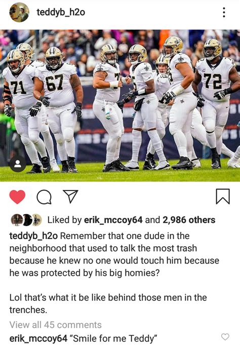 From Teddy's Instagram just now.. : r/Saints