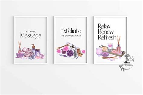 Spa Wall Art Set of 3 Prints for Spa Salon Bathroom Wall - Etsy