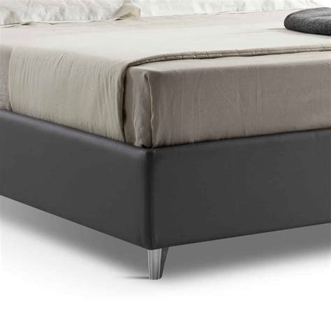 Letto Matrimoniale Imbottito in Ecopelle con Box Made in Italy