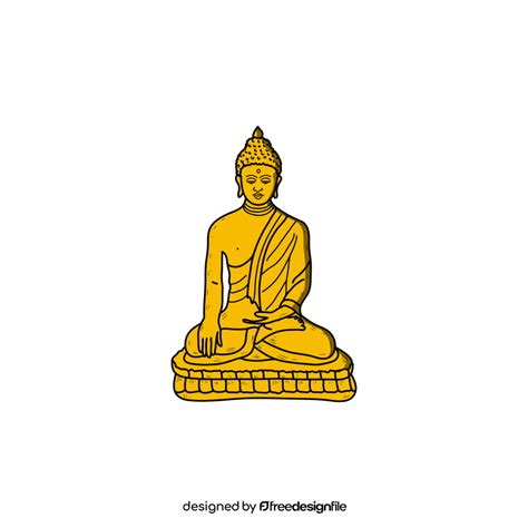 Statue of Lord Buddha drawing clipart free download
