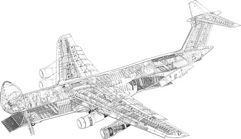 Lockheed C-5 Galaxy Cutaway Drawing in High quality