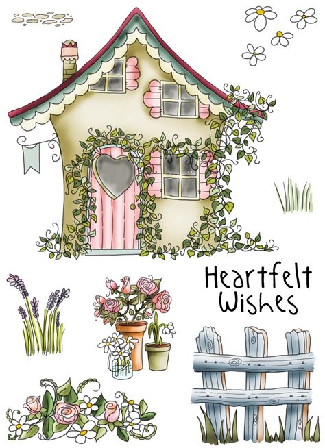 Country Cottage clear stamp set for papercrafting http://www.polkadoodles.co.uk/product_info.php ...