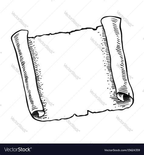 Sketch of ancient scroll Royalty Free Vector Image