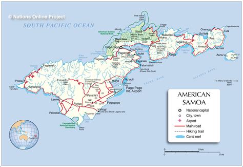 Map of Tutuila island, American Samoa - Nations Online Project