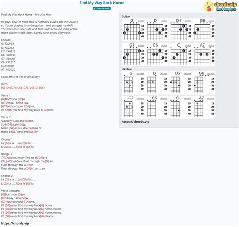 Chord: Find My Way Back Home - tab, song lyric, sheet, guitar, ukulele | chords.vip