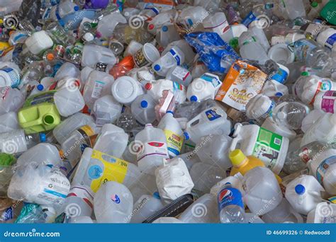 Closeup of Plastic Beverage Containers Editorial Photo - Image of jugs ...