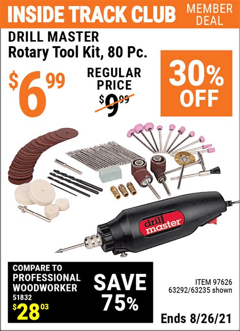 DRILL MASTER Rotary Tool Kit 80 Pc. for $6.99 | Rotary tool, Harbor freight tools, Tool kit