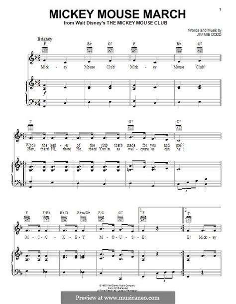 Mickey Mouse March by J. Dodd - sheet music on MusicaNeo