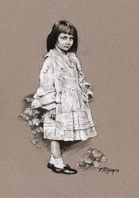 Alice Liddell drawing after a Charles Dodgson Photograph Drawing by Terry Guyer - Pixels