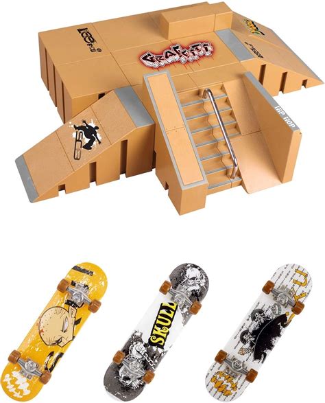 KisSealed Finger Board Skate Park,8pcs Professional Skate Park Kit Ramp for Mini Fingerboards ...