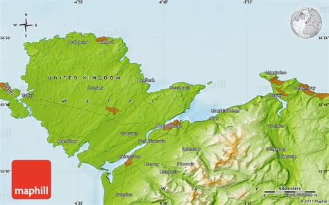 Physical Map of Llandudno