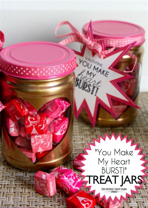 "You Make My Heart Burst!" Valentine Treat Jars | The Homes I Have Made