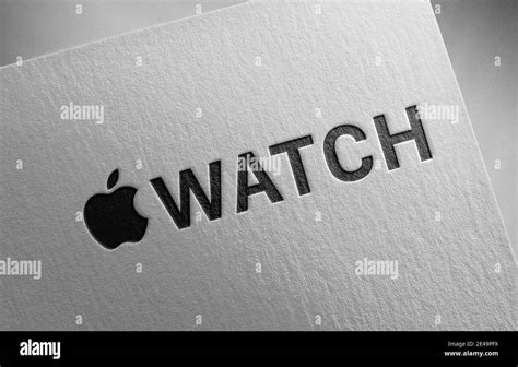 apple watch logo on paper Stock Photo - Alamy
