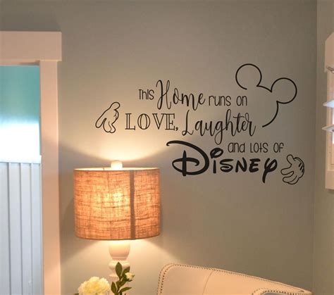 Disney Wall Decal Quote This Home Runs on Love Laughter and | Etsy ...