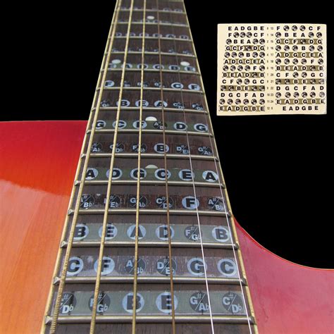 Guitar Neck Fretboard Note Map Fret Sticker Lables Decals Learn Fingerboard For Acoustic ...