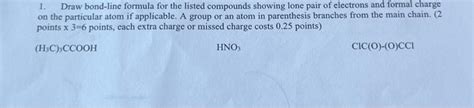 Solved 1. Draw bond-line formula for the listed compounds | Chegg.com