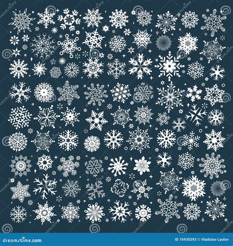 Collection of White Christmas Snowflakes Stock Vector - Illustration of ...