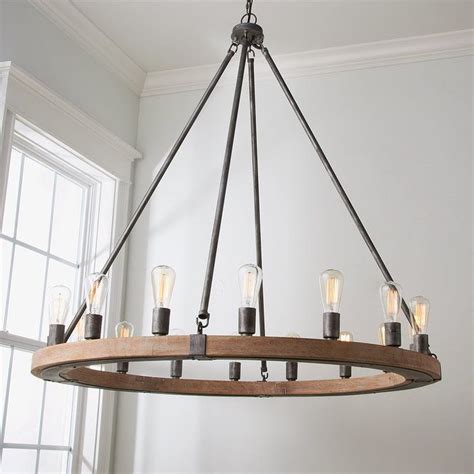 Industrial Farmhouse Ring Chandelier - 16 Light | Industrial farmhouse living room, Farmhouse ...