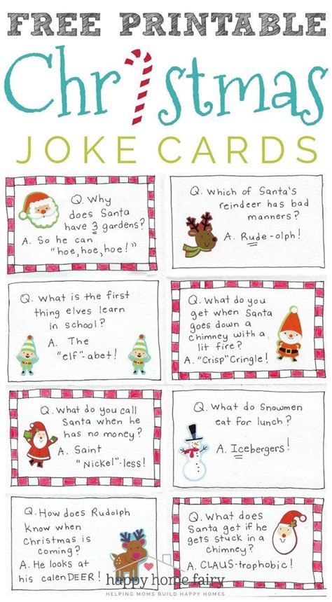 Christmas Joke Cards - FREE Printable! - Happy Home Fairy | Happy home ...