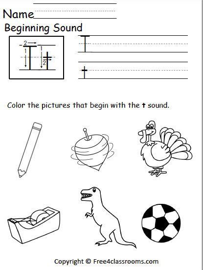 Free Letter T Phonics Worksheets - Free4classrooms | Beginning sounds worksheets, Letter t ...