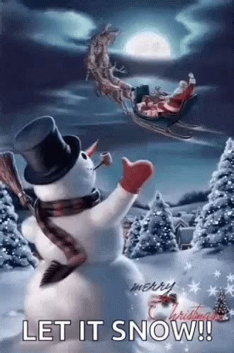 Let It Snow Snowman GIF - LetItSnow Snowman Wave - Discover & Share GIFs