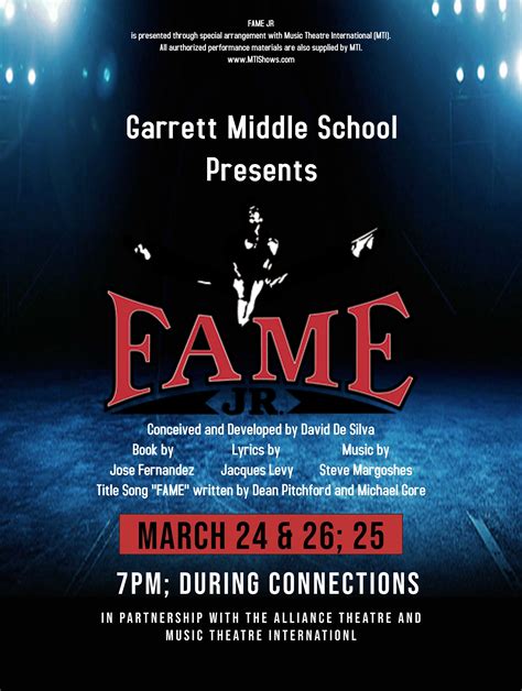 Fame JR. at Garrett Middle School - Performances March 24, 2020 to ...