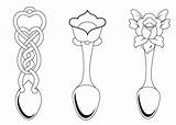 Love Spoon Colouring Spoons Spoon Color  Coloring Nation sketch template