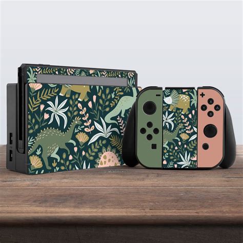 Nintendo Switch Skin Green Vinyl Sticker Dinosaur Leaf - Etsy