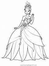 Princess Tiana For Wedding Coloring Page Kids  Free sketch template