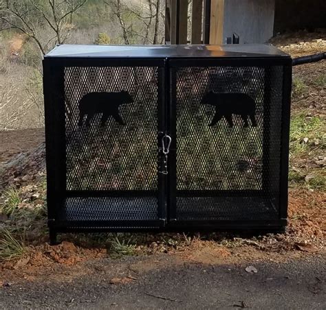 Bear proof trash container bins Sevierville Gatlinburg Pigeon Forge Tennessee