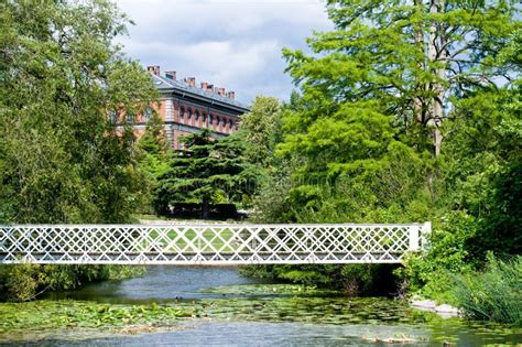 White bridge in park stock photo. Image of beautiful - 27748344