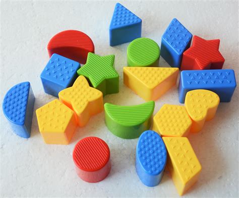 Baby Blocks Shape Sorter Toy - Childrens Blocks Includes 18 Shapes - Color Recognition Shape ...