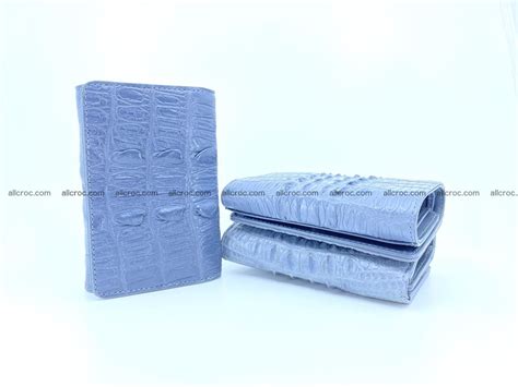 Crocodile skin wallet for women medium trifold