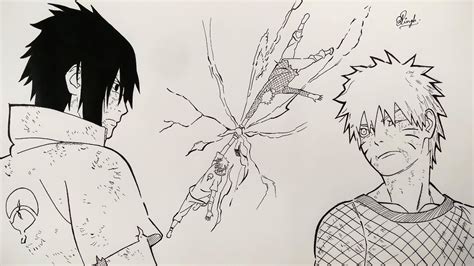 Sasuke Vs Naruto Drawings In Pencil