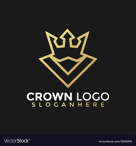 Golden crown victory modern logos design Vector Image