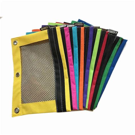 Bazic 3-Ring Binder Zippered Stationery Mesh Pencil Pouch