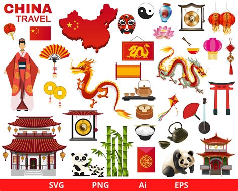 China Clipart Chinese Clipart Asian Clipart China Culture - Etsy