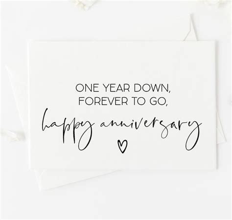 Cute Happy 1st Anniversary First Year Anniversary Card for Wife | Happy anniversary quotes ...