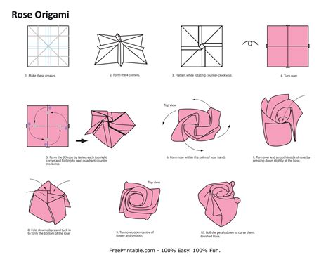 Paper origami rose