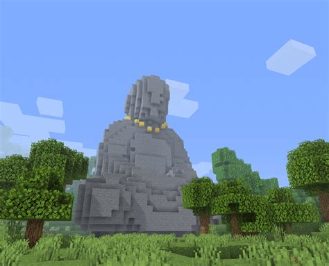 I made this Buddha statue in my survival world and was pretty proud of ...