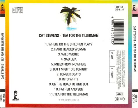 The First Pressing CD Collection: Cat Stevens - Tea for the Tillerman