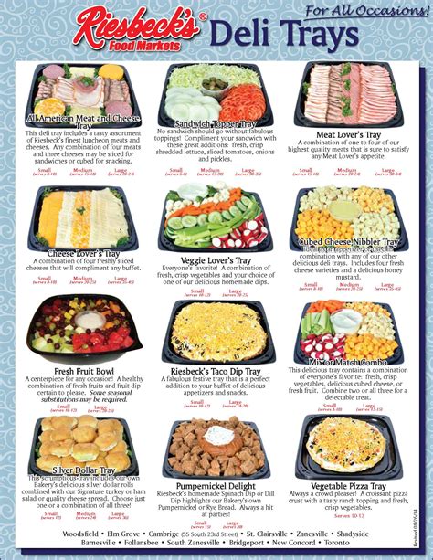 Deli Tray Menu | Riesbeck's Food Markets