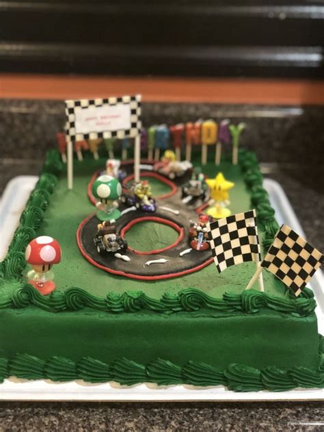 Mario Kart Cake | Mario kart cake, Cake, Table decorations