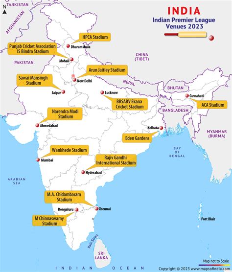 IPL 2023 Venues, Stadiums, Address, Map