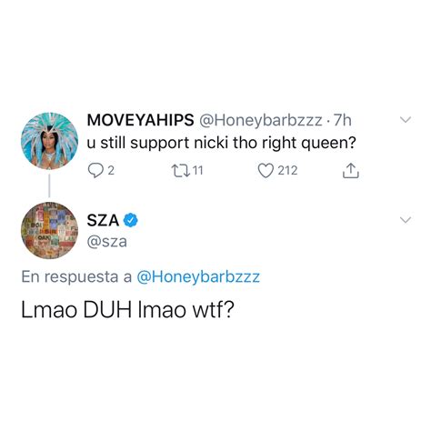 Stats of Minaj on Twitter: "In a recent reply, @sza reveals she’s always been supporting ...