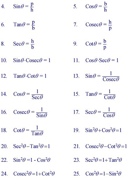 Trigonometry Ratios Formula » Formula In Maths