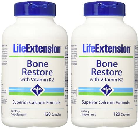 Life Extension Bone Restore with Vitamin K2, 120 Capsules | Vitamin k2 ...