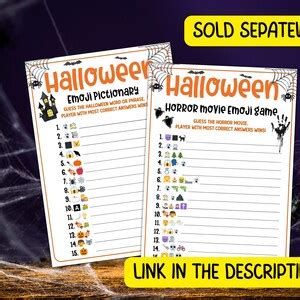 Halloween Emoji Game Pictionary, Horror Movie Emoji, Halloween Party Games Teens Adults ...