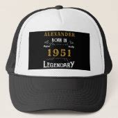 Personalized 70th Birthday Born 1951 Vintage Black Trucker Hat | Zazzle