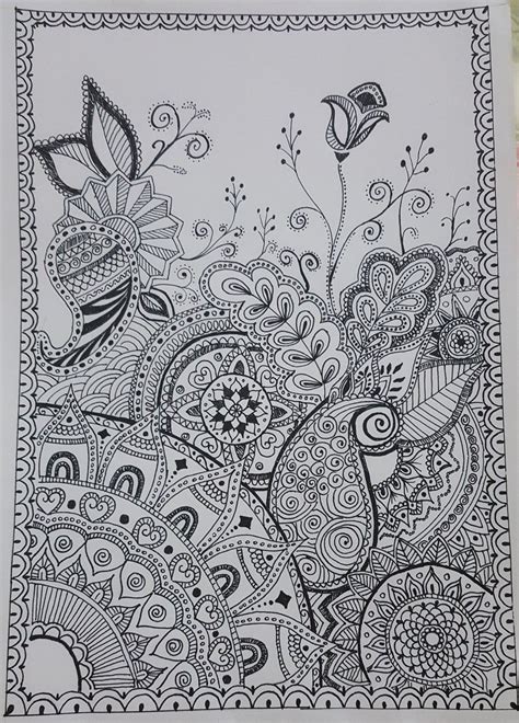 Doodle Art Drawing, Zentangle Drawings, Mandala Drawing, Zentangle Patterns, Art Drawings ...